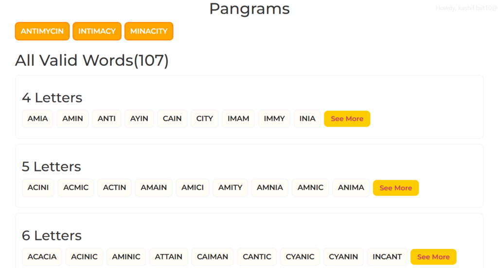 NYT Spelling bee answers for today